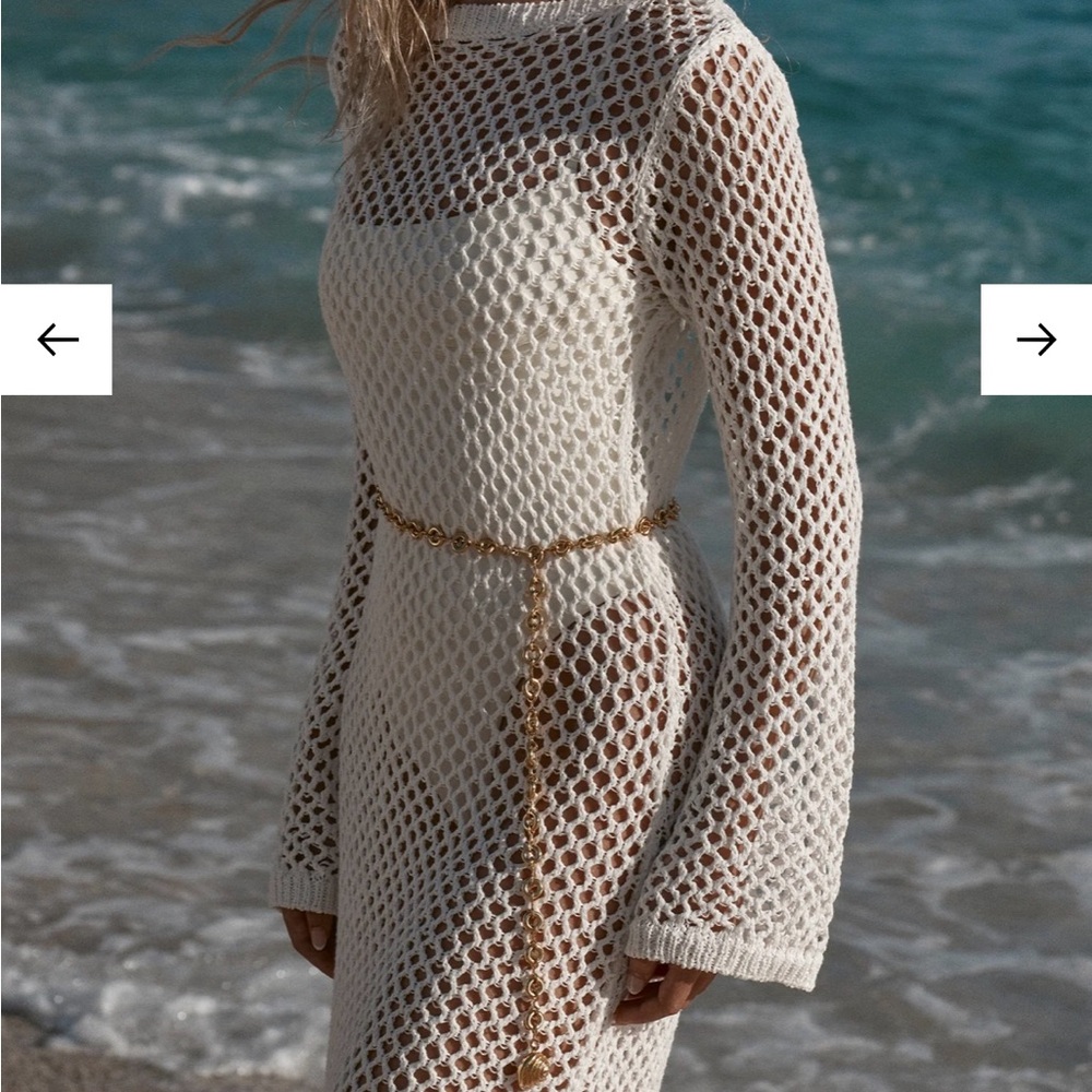 Monday Swimwear White Knit Cover-Up